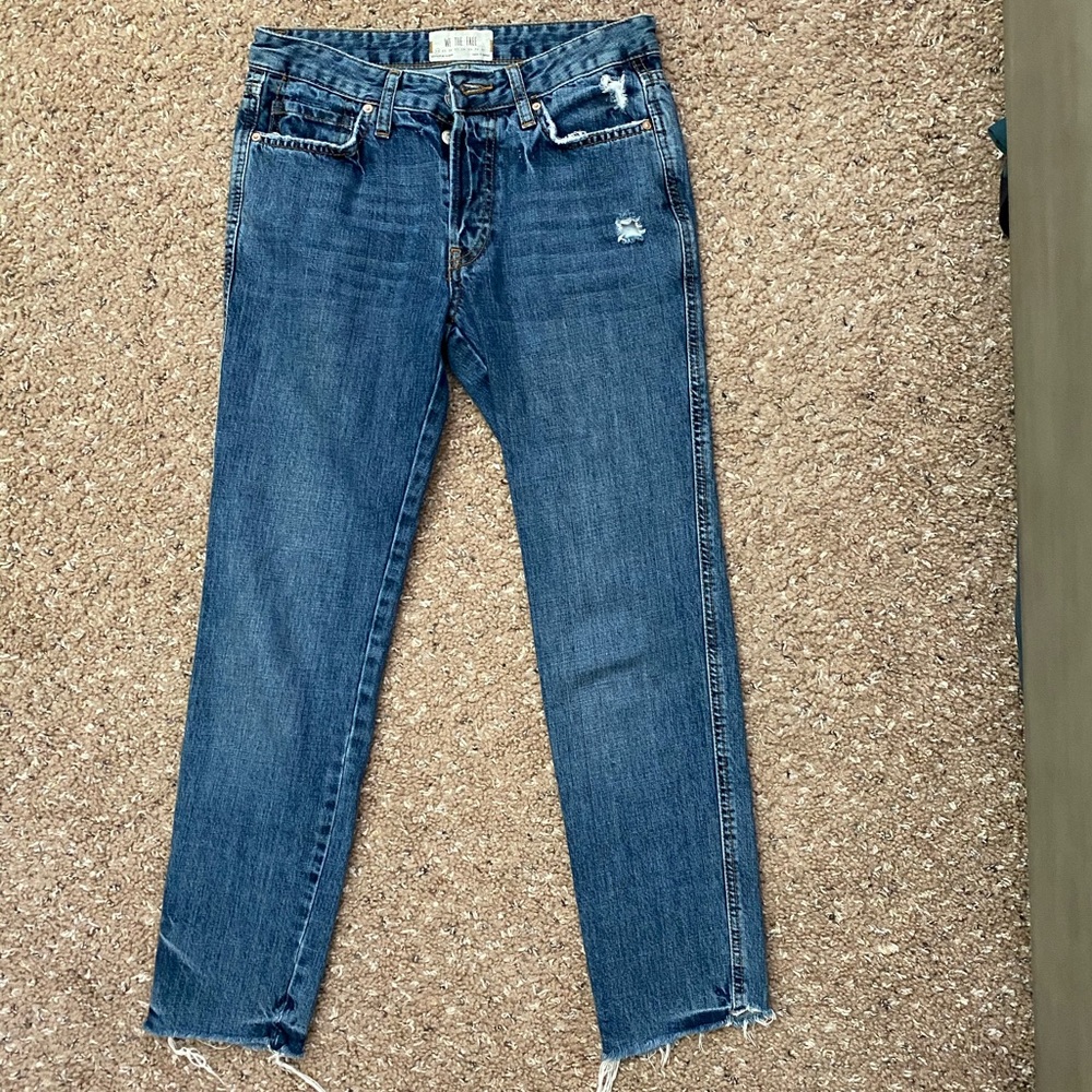 EUC Distressed Button Fly Boyfriend Jeans - Sz 24